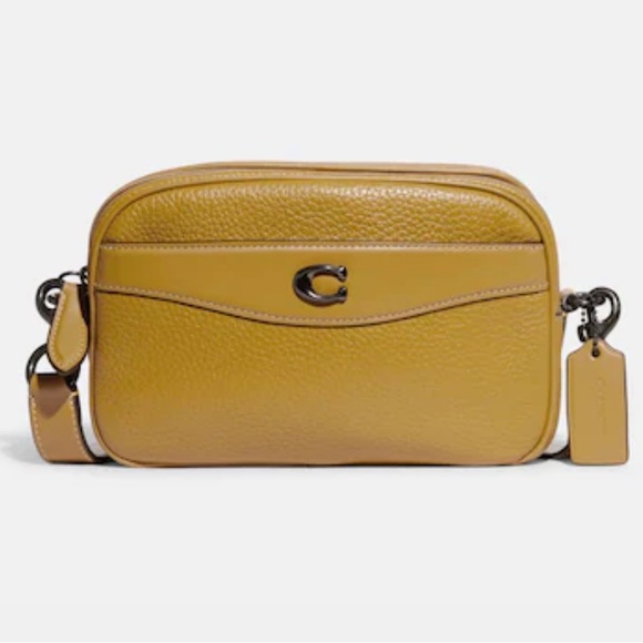 Coach Camera Crossbody Bag Pewter/Flax W Dust Bag - Picture 3 of 14